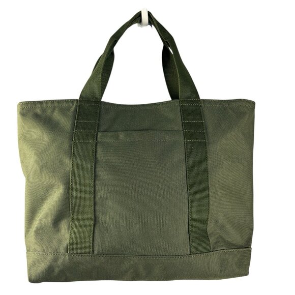 Banana Republic Canvas Tote Bag Green Two Tone Full Zip Small Medium EUC - Picture 2 of 12